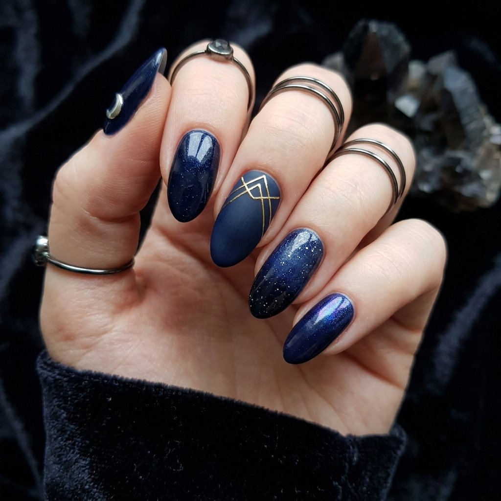 Mysterious Navy Nail Looks
