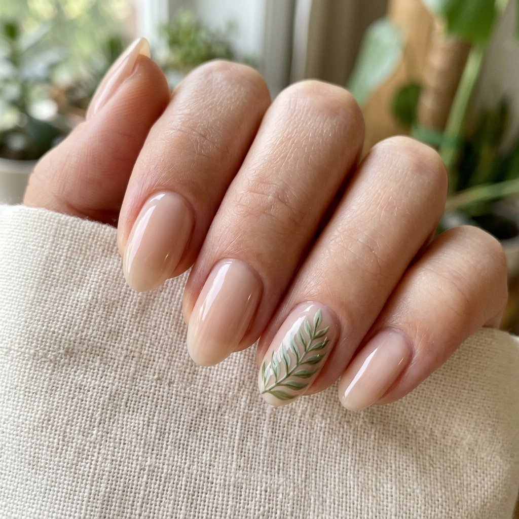 Natural Nail Art Idea
