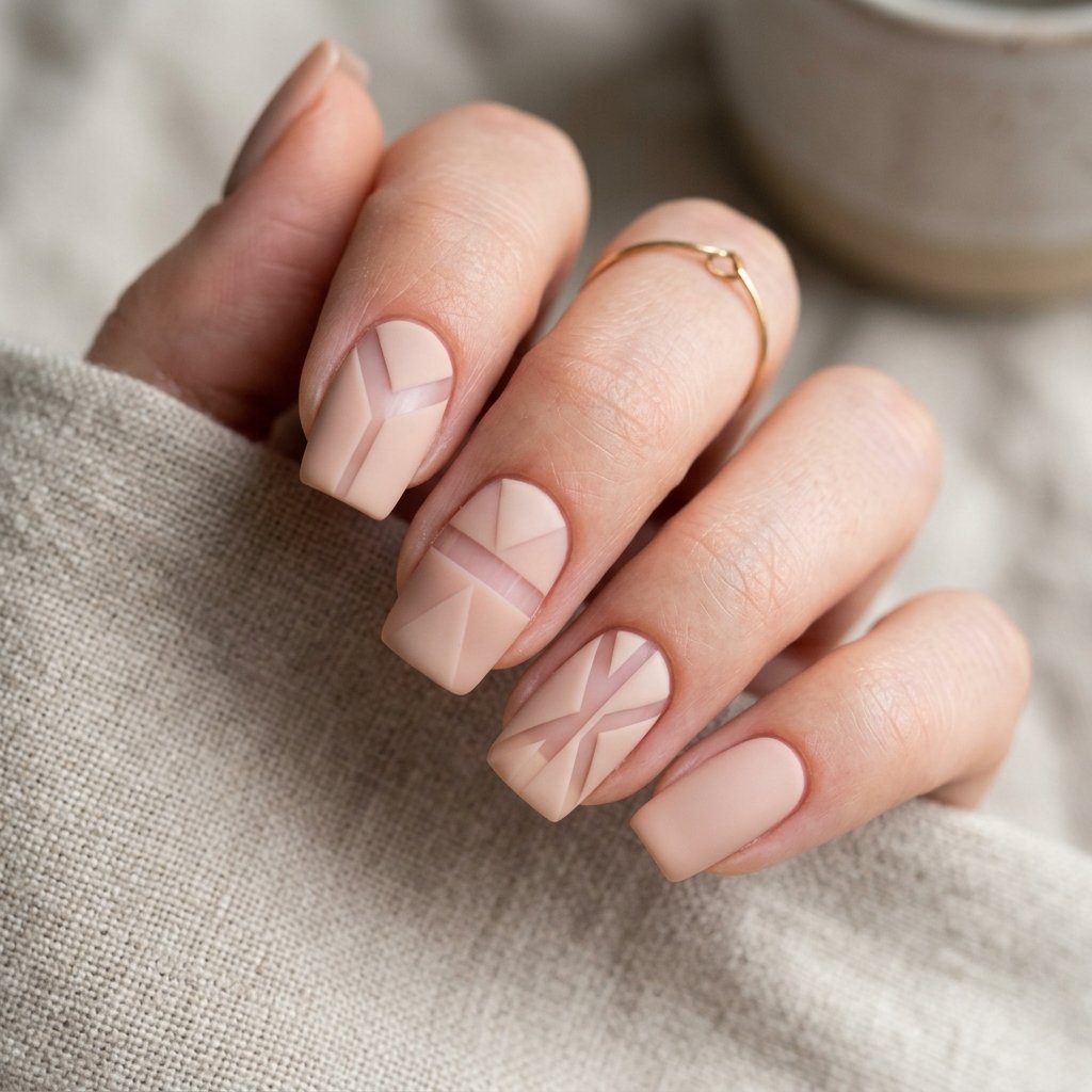 Natural Negative Space Nails Idea