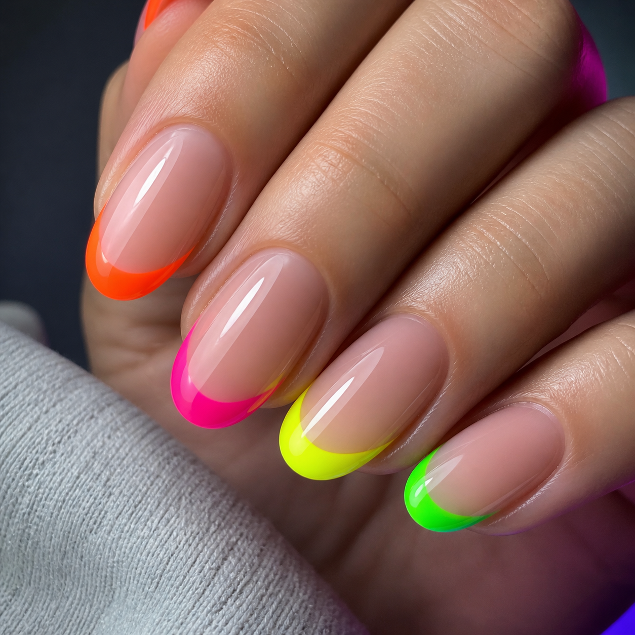 Neon French Tip Nails Ideas