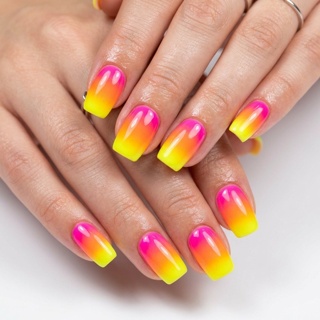 30 Nails Ombre Ideas: Stunning Looks to Inspire Your Next Manicure 24 Neon Ombre Nails