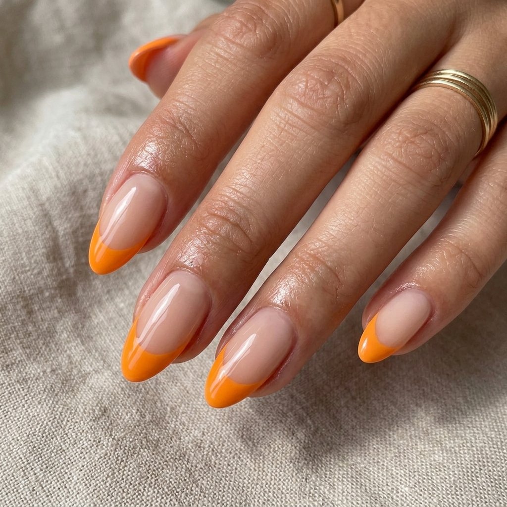 Nails Orange Ideas: 30 Creative Looks to Inspire Your Next Manicure 8 Orange French Tip Nail