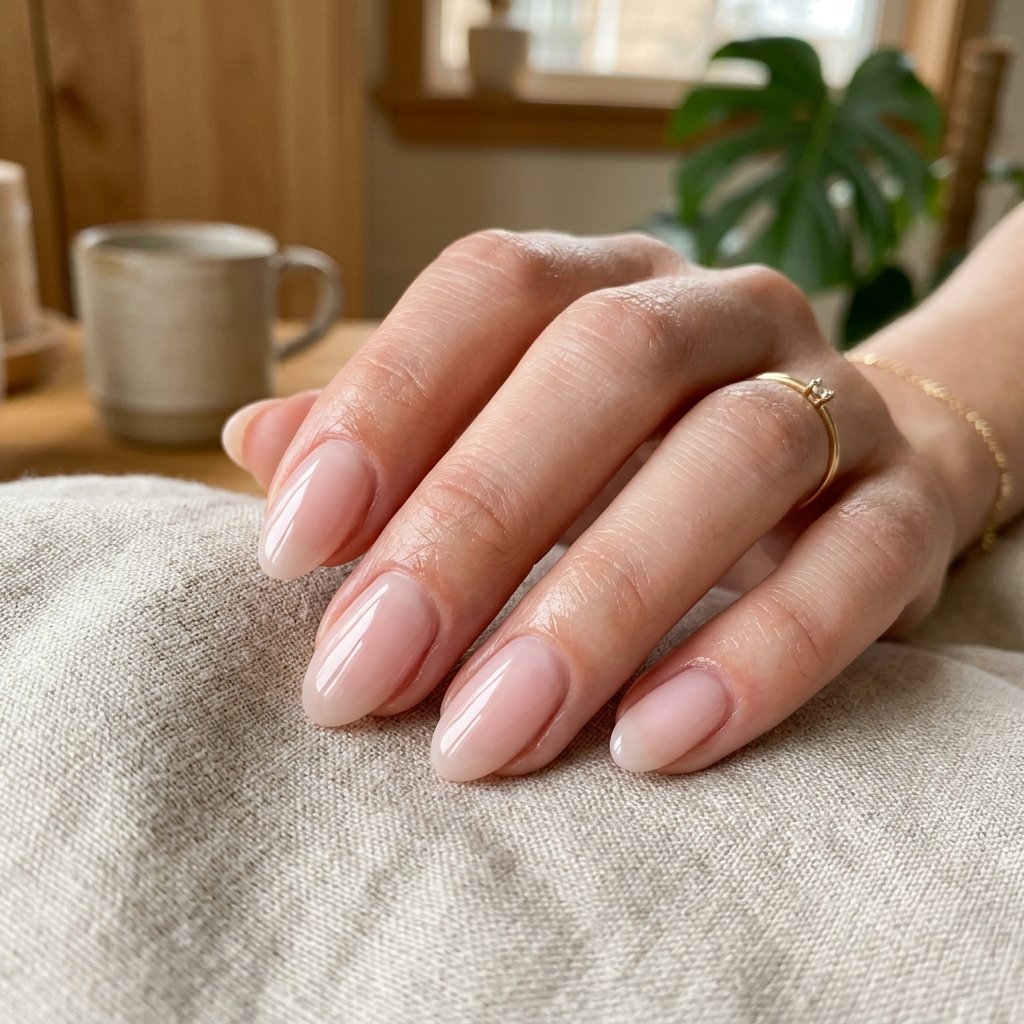 Natural Oval Nails Idea
