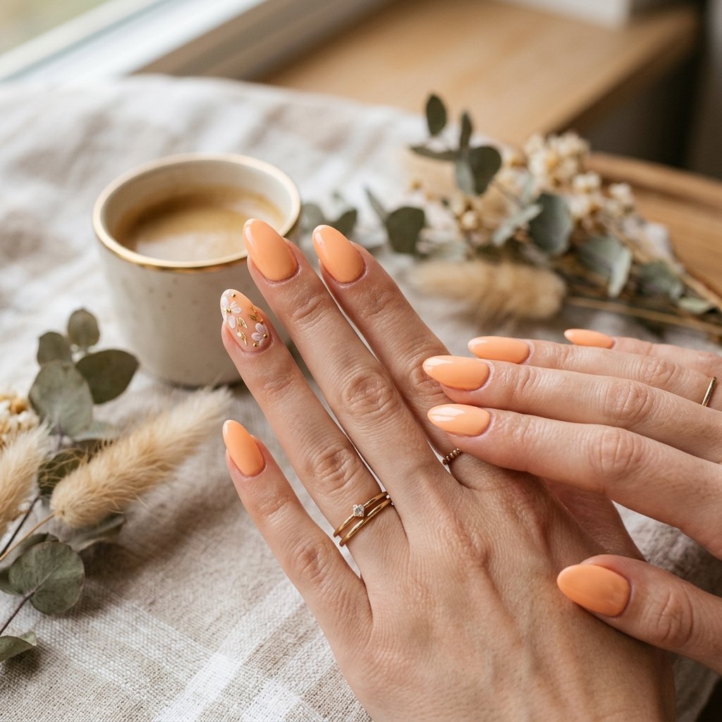 Nails Orange Ideas: 30 Creative Looks to Inspire Your Next Manicure 7 Pastel Orange Nail Look