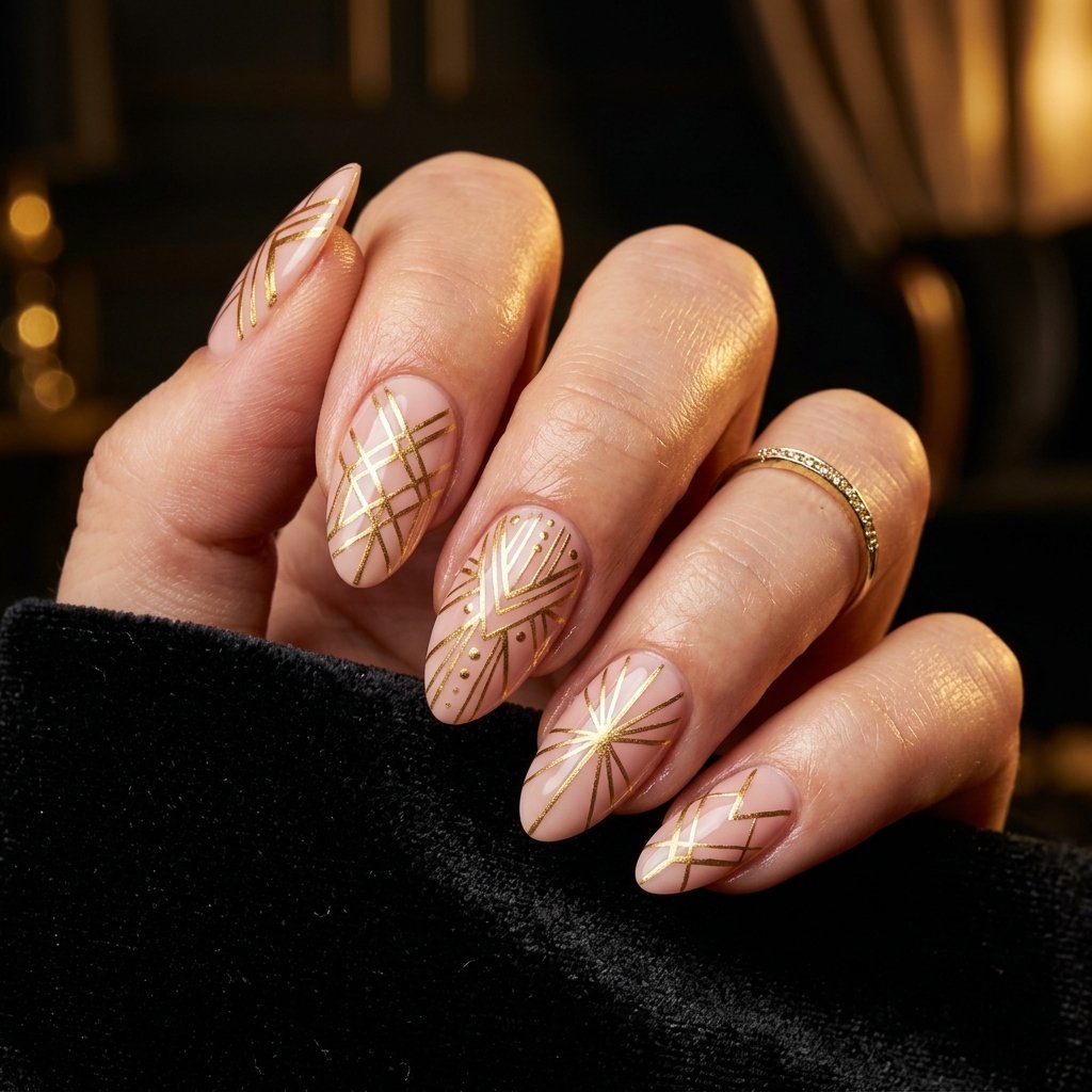 Pink and Gold Nails