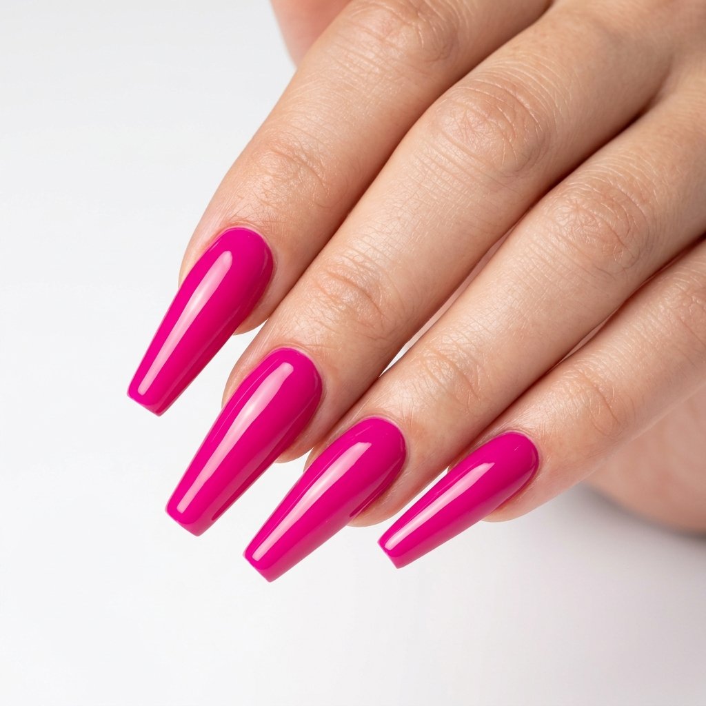 Pink Coffin Nails