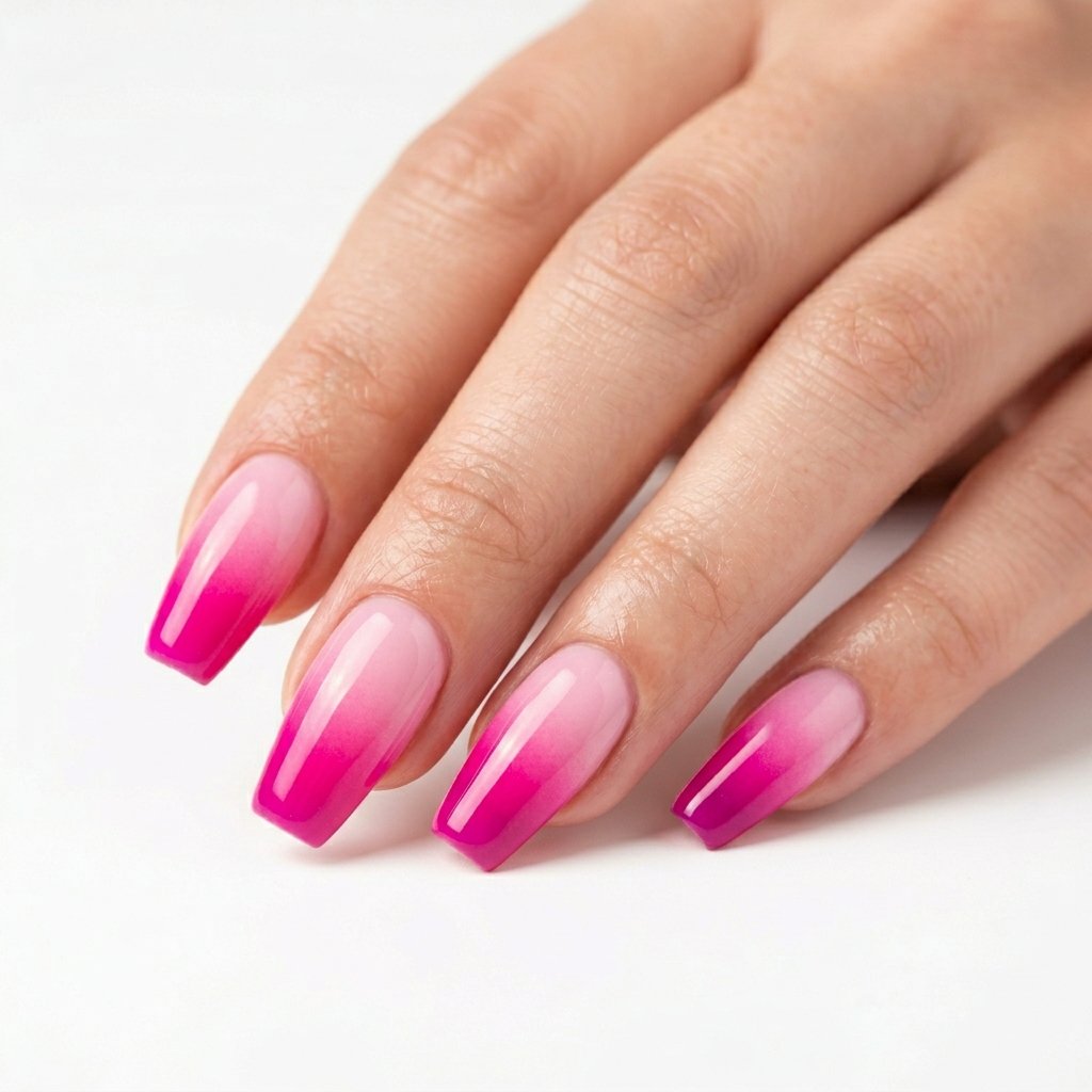 Pink Ombre Nails