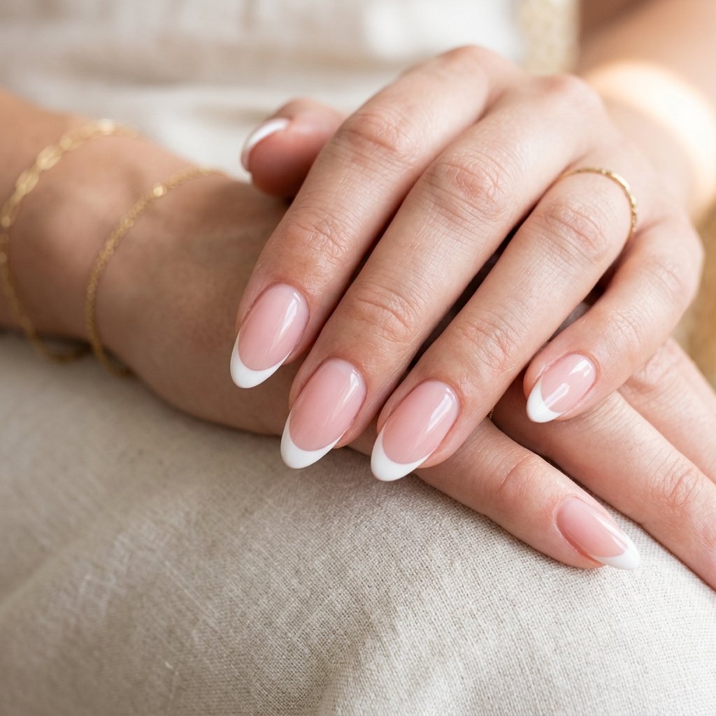 Pink and White Nails