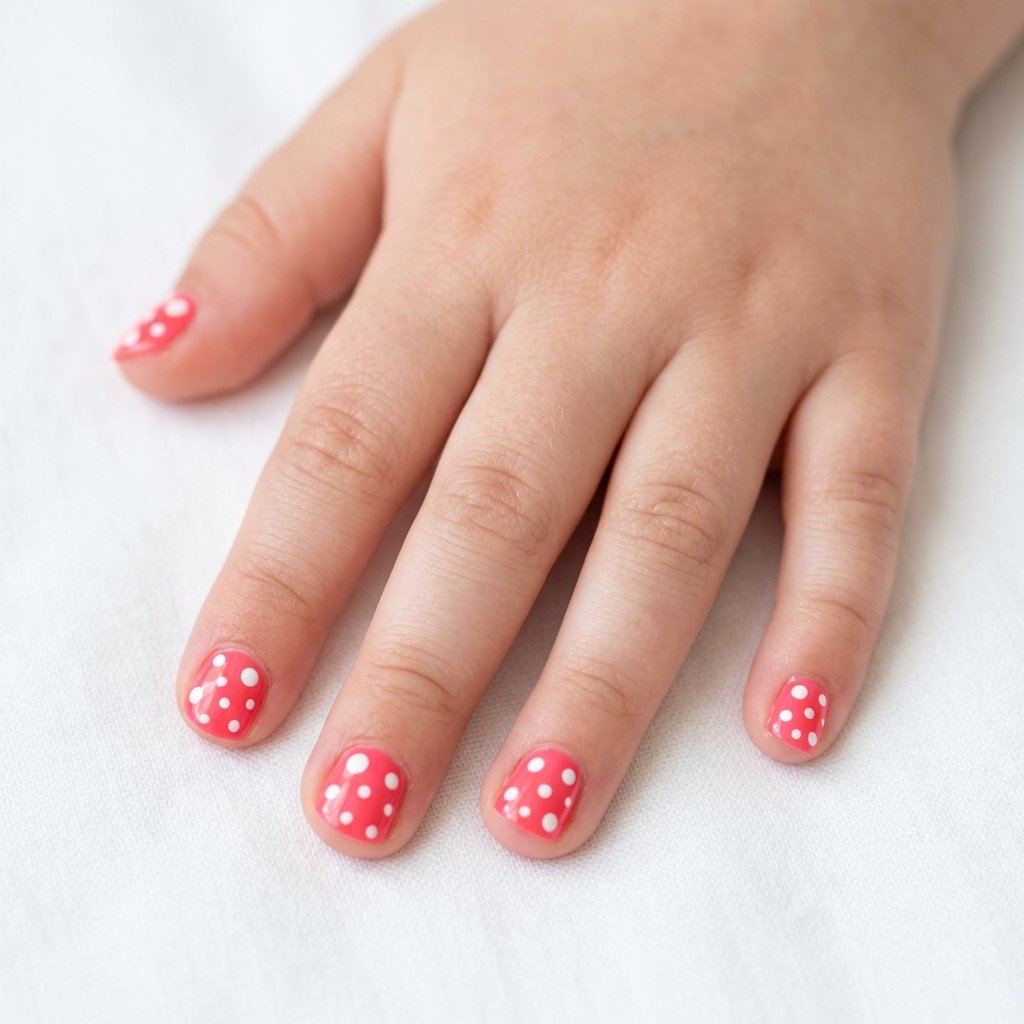 30 Nails for Kids Ideas: Cute, Creative and Colorful Designs to Try 9 Polka Dot Nails for Kids Ideas