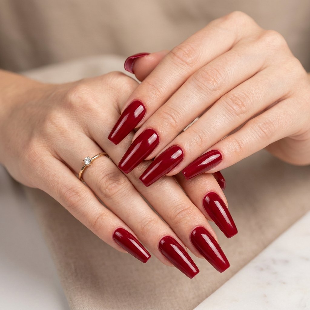 30 Nails Red Ideas: Stunning Ways to Rock the Classic Color 11 Coffin Shape Nails Red Ideas