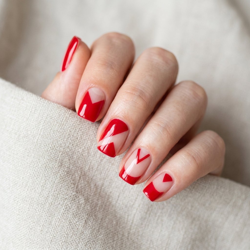 30 Nails Red Ideas: Stunning Ways to Rock the Classic Color 26 Nails Red Negative Space Ideas