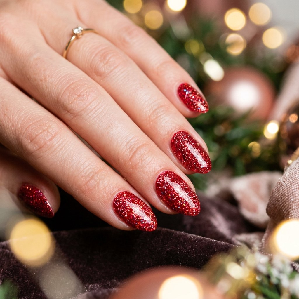 30 Nails Red Ideas: Stunning Ways to Rock the Classic Color 6 Nails Red with Glitter Ideas