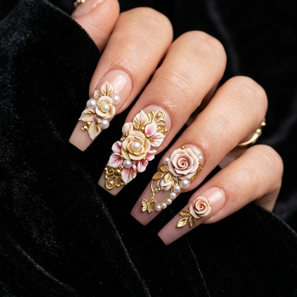 Sculpted 3D Nail Shape Ideas