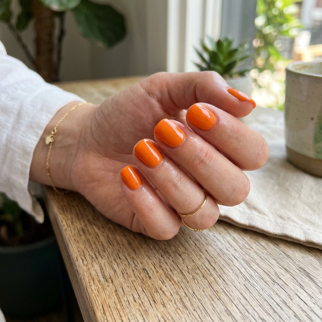Nails Orange Ideas: 30 Creative Looks to Inspire Your Next Manicure 26 Short Orange Nail Style