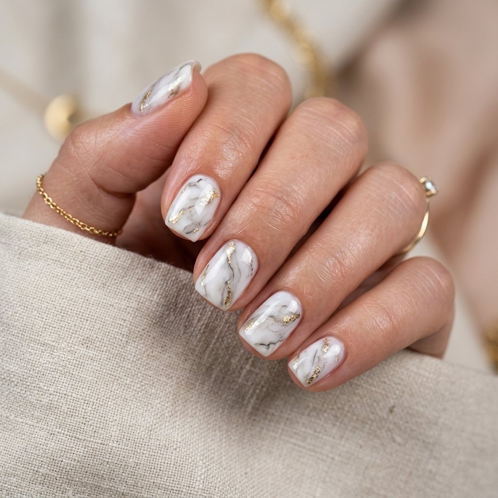 28 Best Nails Short Ideas for Every Style and Occasion 21 Marble Nails Short Ideas