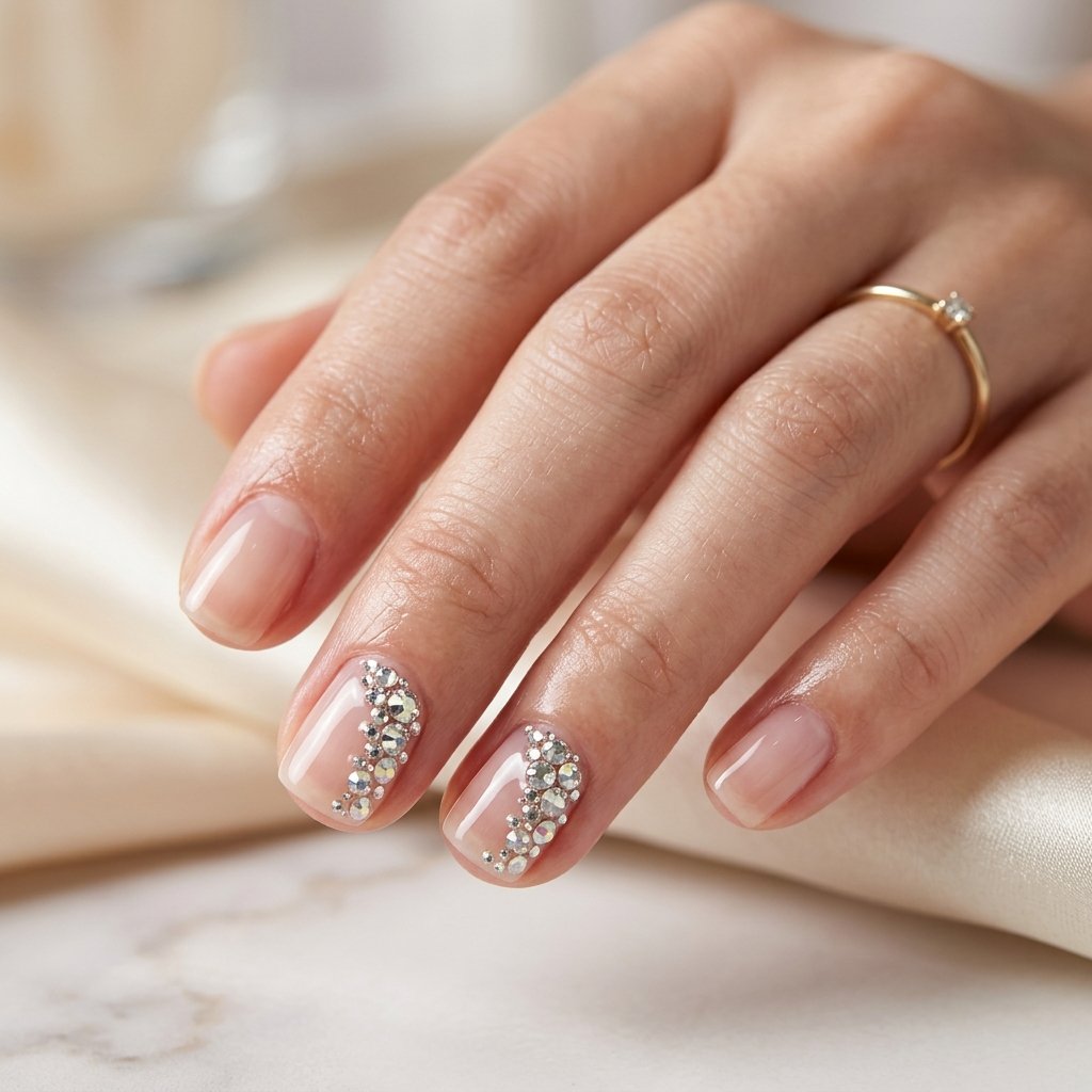 28 Best Nails Short Ideas for Every Style and Occasion 28 Nails Short Designs with Rhinestones Ideas