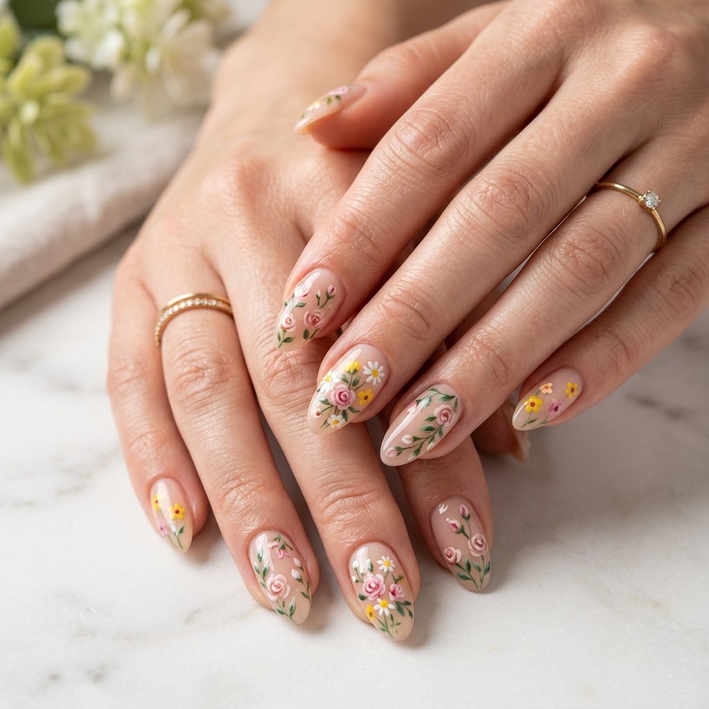 Colorful Spring Nails Ideas to Inspire Your Next Look 3 Floral Colorful Spring Nails Art Ideas