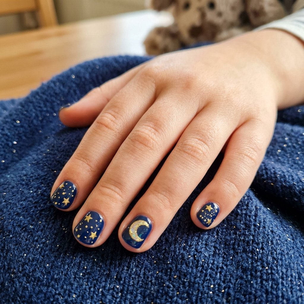 30 Nails for Kids Ideas: Cute, Creative and Colorful Designs to Try 14 Star and Moon Nails for Kids Ideas