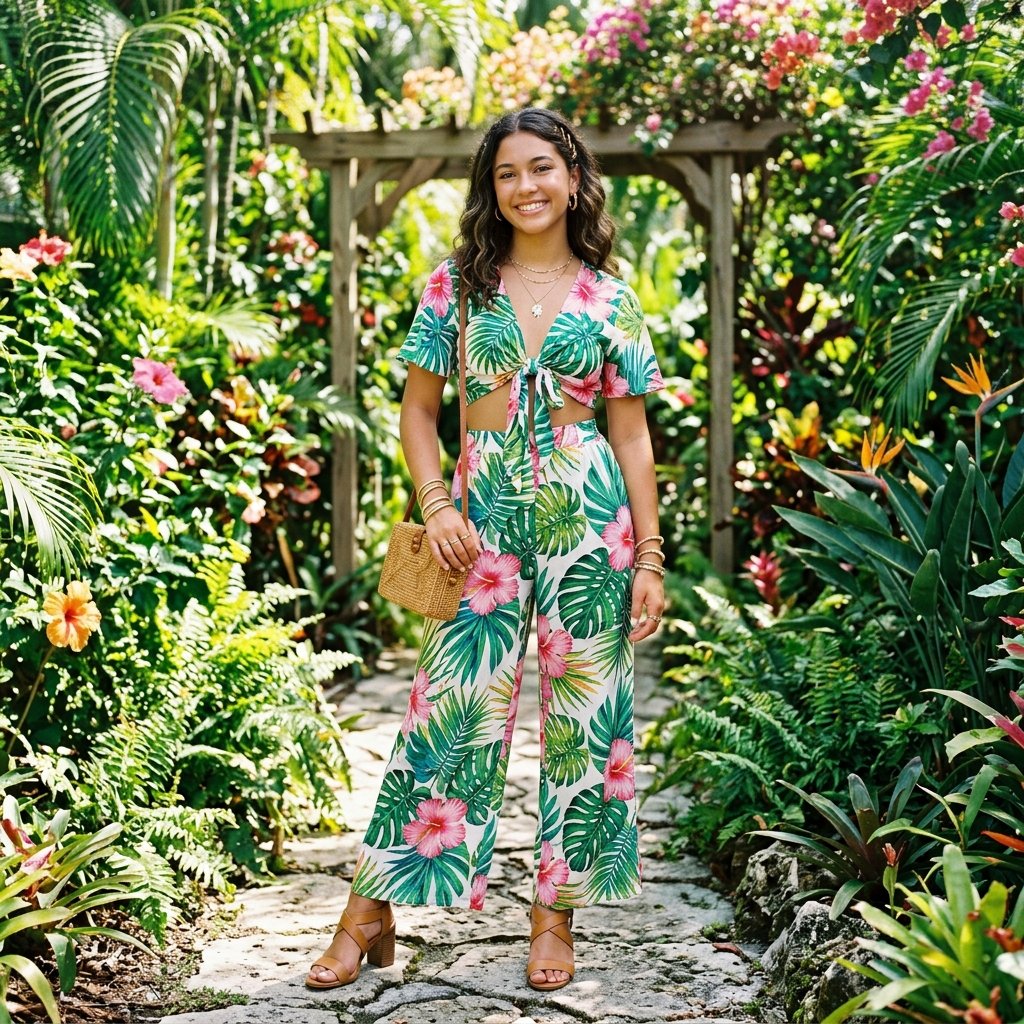 30 Cute Summer Outfits for Teens That Are Trendy, Fun & Easy to Style 18 Tropical Print Cute Summer Outfits for Teens