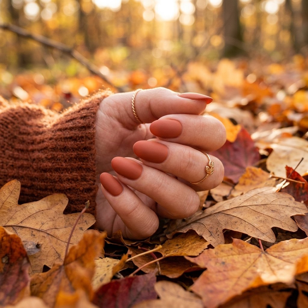 Natural Fall Nails Idea
