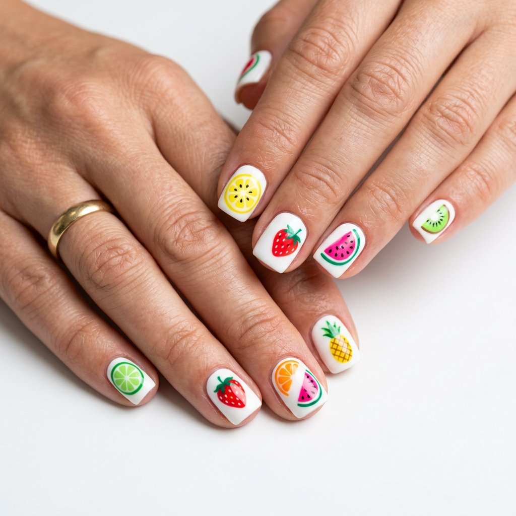 Colorful Spring Nails Ideas to Inspire Your Next Look 22 Tropical Fruit Colorful Spring Nails