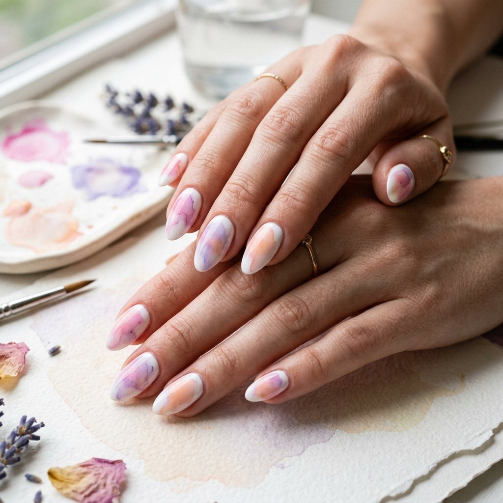 Colorful Spring Nails Ideas to Inspire Your Next Look 14 Watercolor Colorful Spring Nails