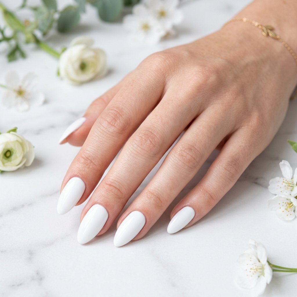 Classy Spring Nails With White Base