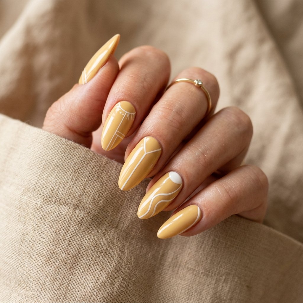 30 Nails Yellow Ideas: The Ultimate Guide to Sunshine Inspired Nail Art 29 Yellow Almond Shaped Nail Designs