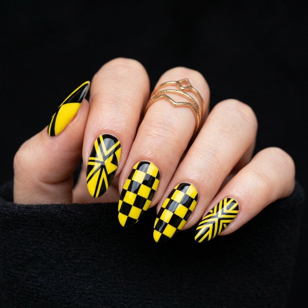30 Nails Yellow Ideas: The Ultimate Guide to Sunshine Inspired Nail Art 23 Yellow and Black Nail Art