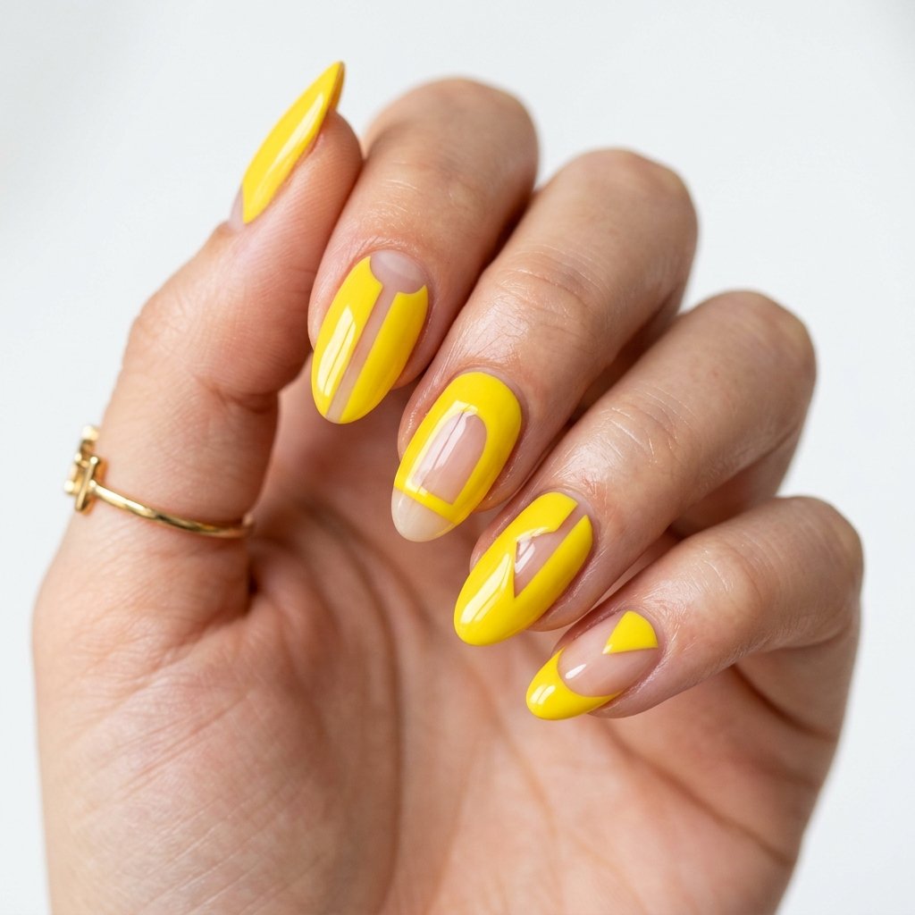30 Nails Yellow Ideas: The Ultimate Guide to Sunshine Inspired Nail Art 25 Yellow Negative Space Nail Designs