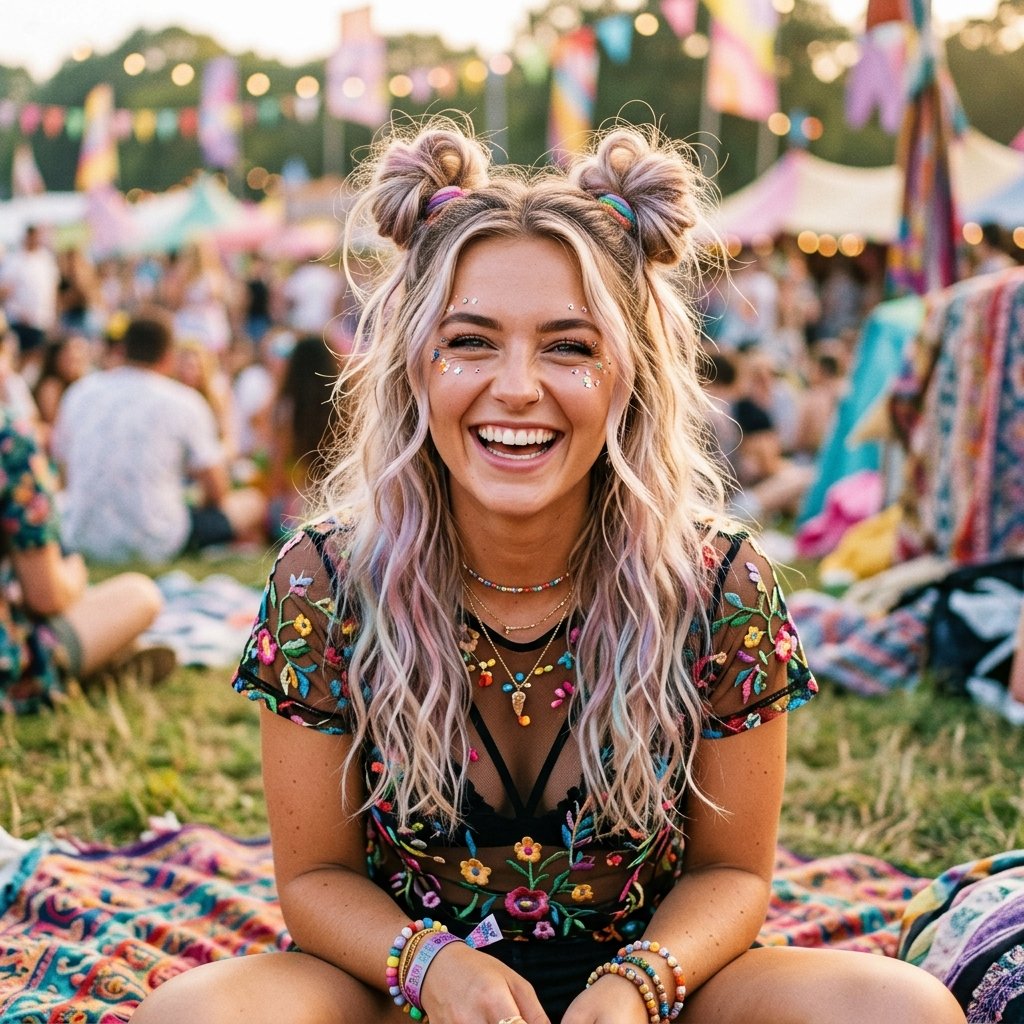 Half Up Space Buns Idea