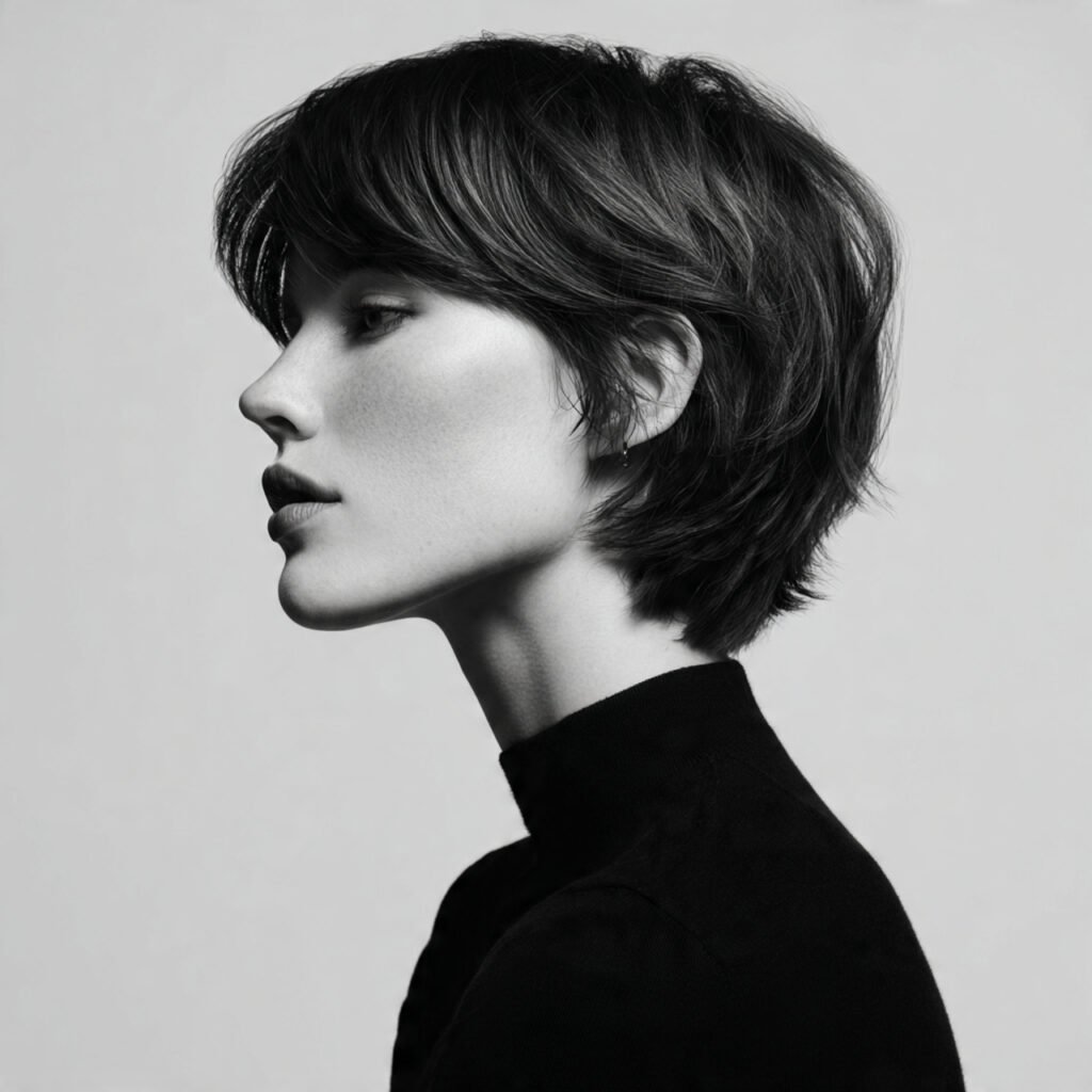 27 Stylish Trendy Haircuts Ideas for a Bold New Look 24 a quietly powerful close up portrait of an elegant