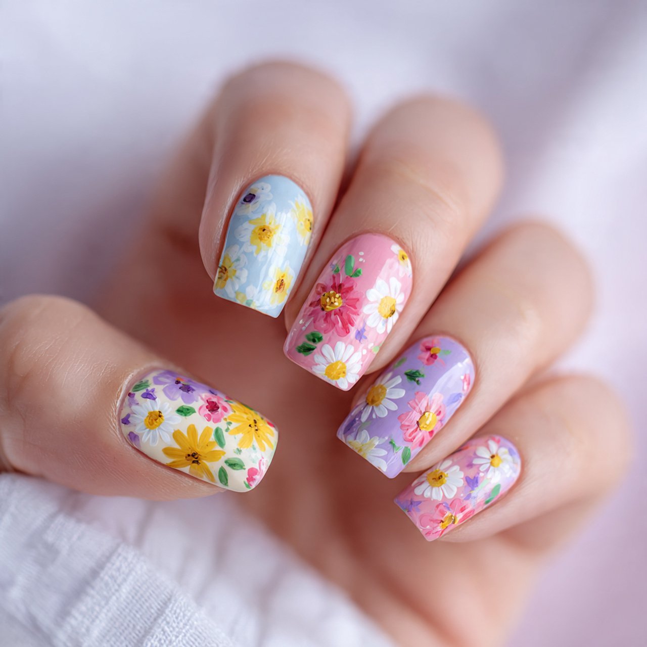Bright spring nails
