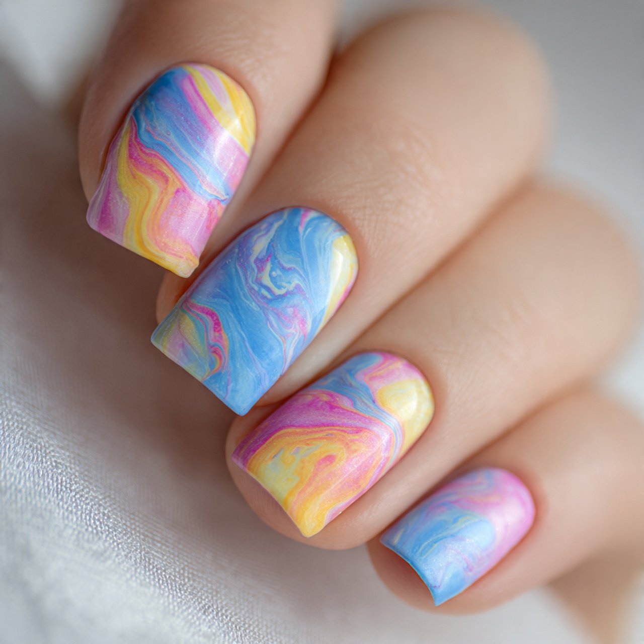 Bright Marble Nails Ideas