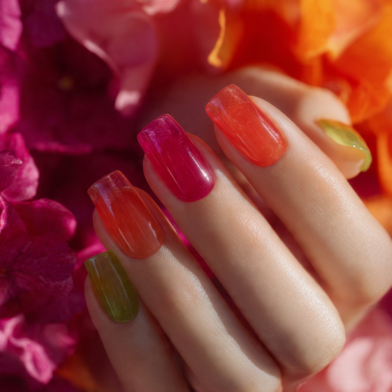Glossy Jelly Nails Ideas