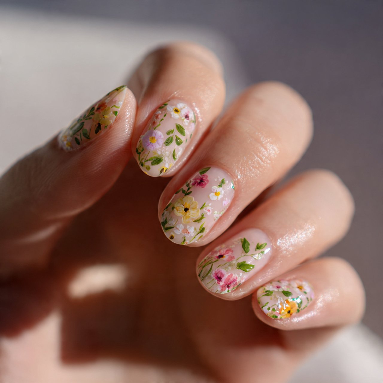 Floral Garden Nails Ideas