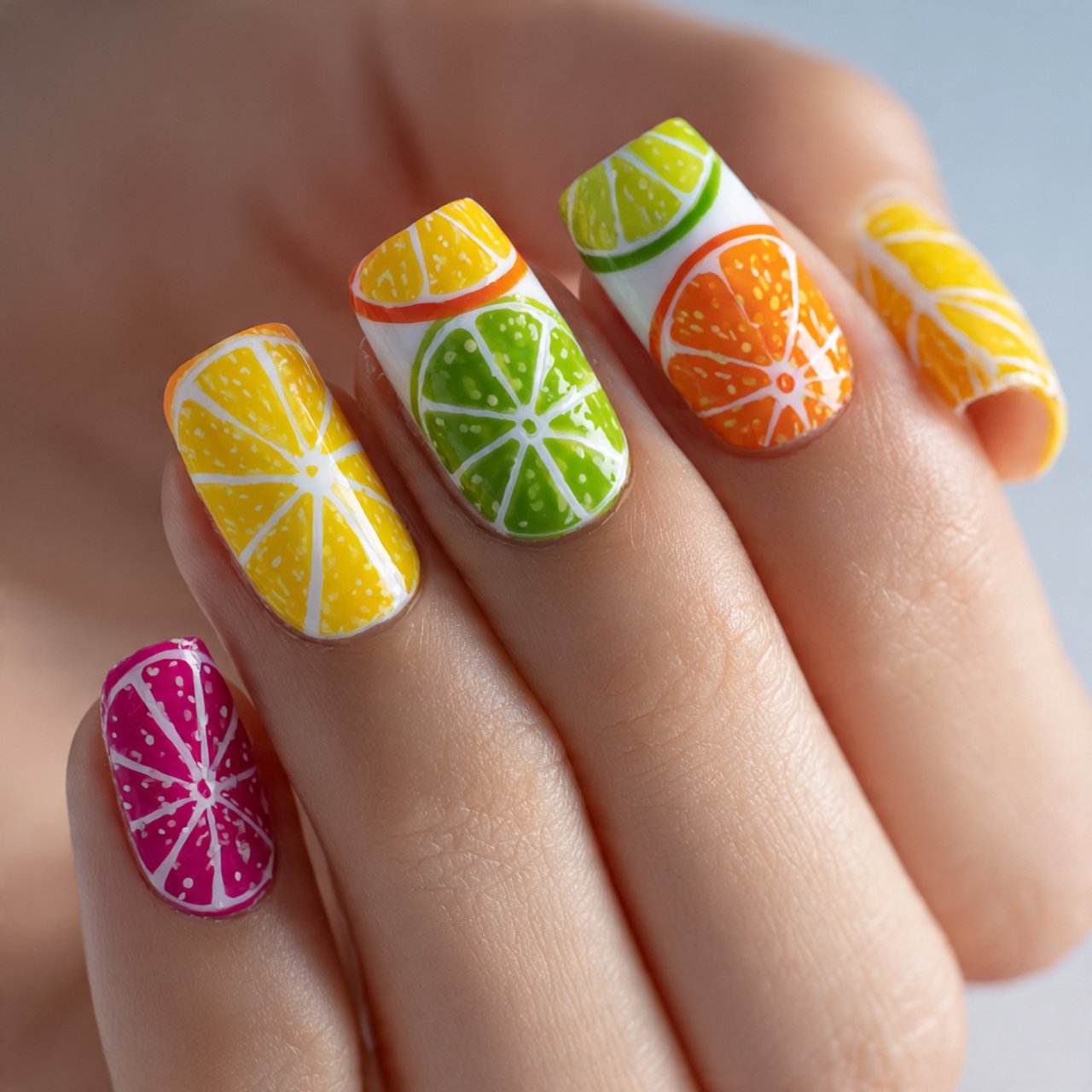 Fruity Citrus Nails Ideas