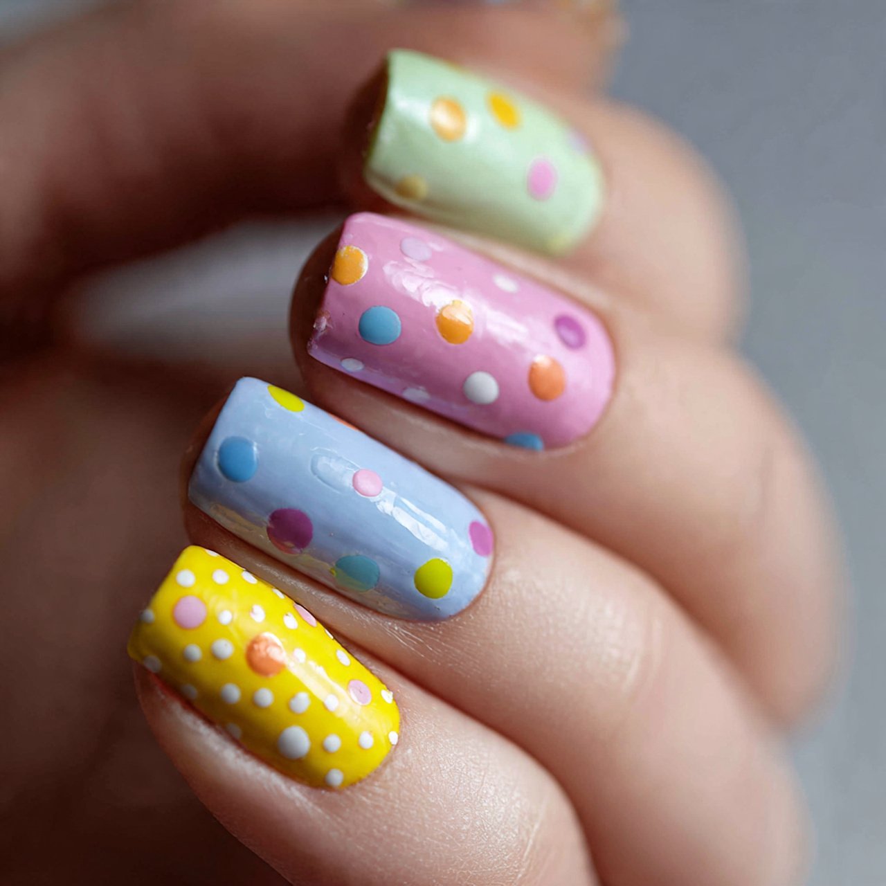 Polka Dot Spring Nails Ideas