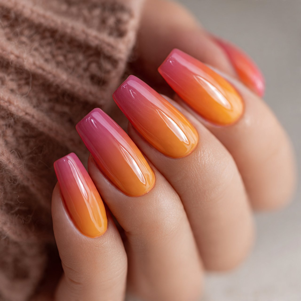 Ombre Sunset Nails Ideas
