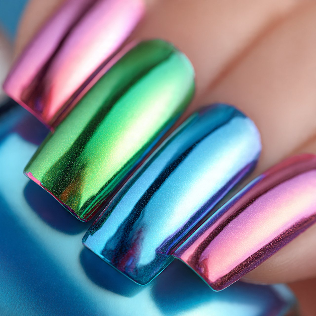 Bright Chrome Nails Ideas