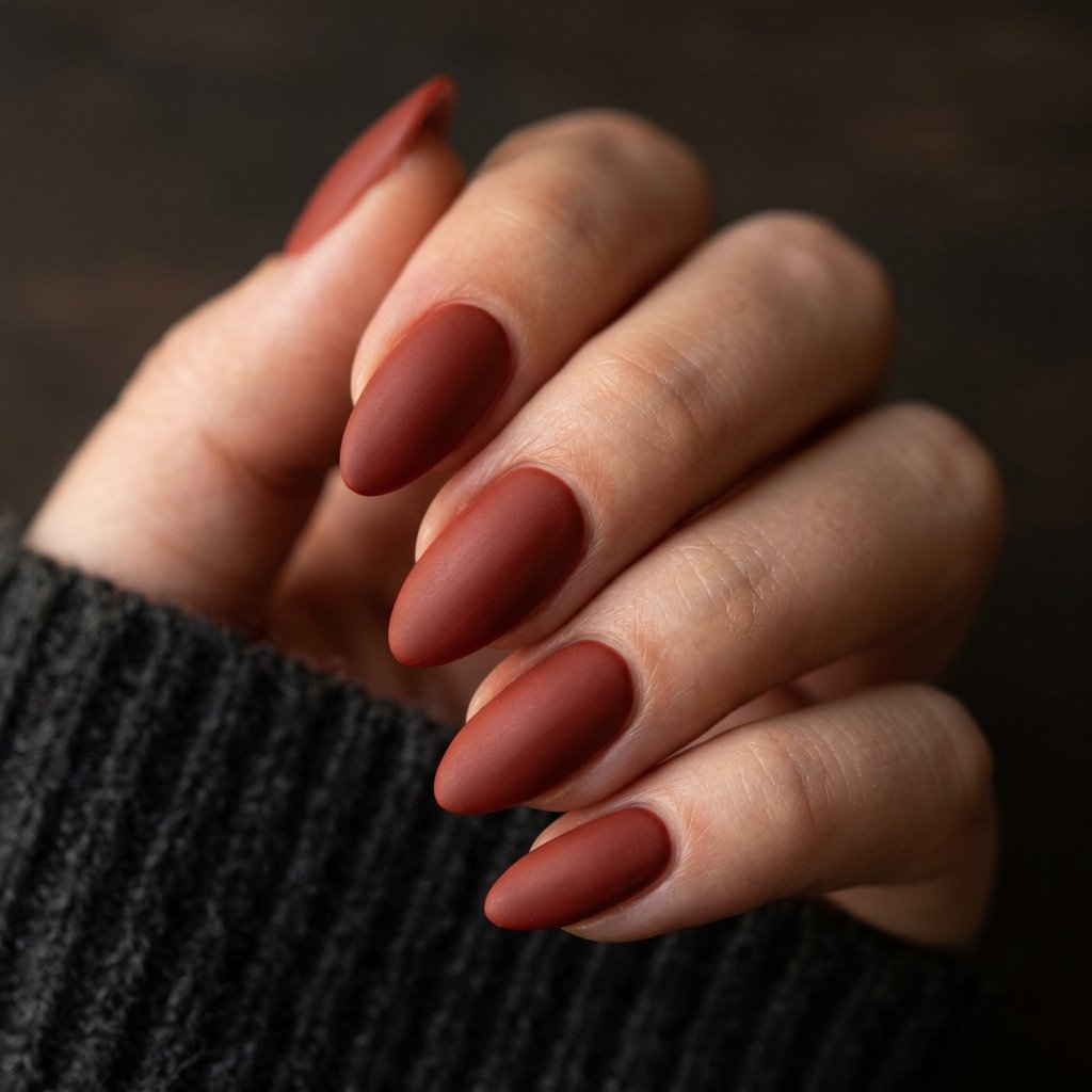Brick Red September Nail Ideas