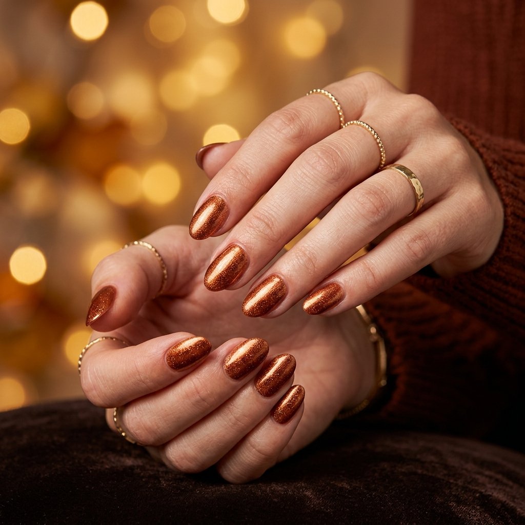 Copper Shimmer Nail Ideas