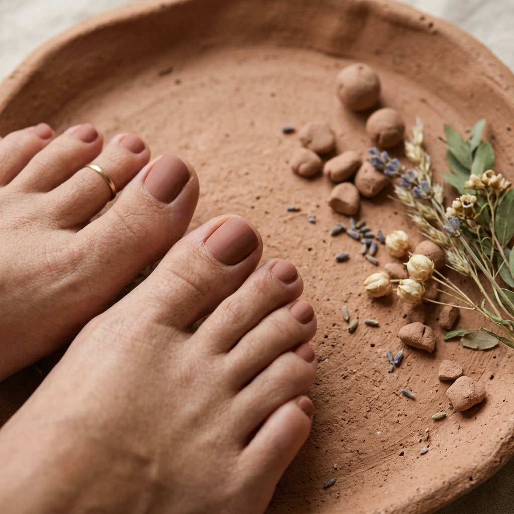 Earthy Clay Toe Nails Color Ideas for September