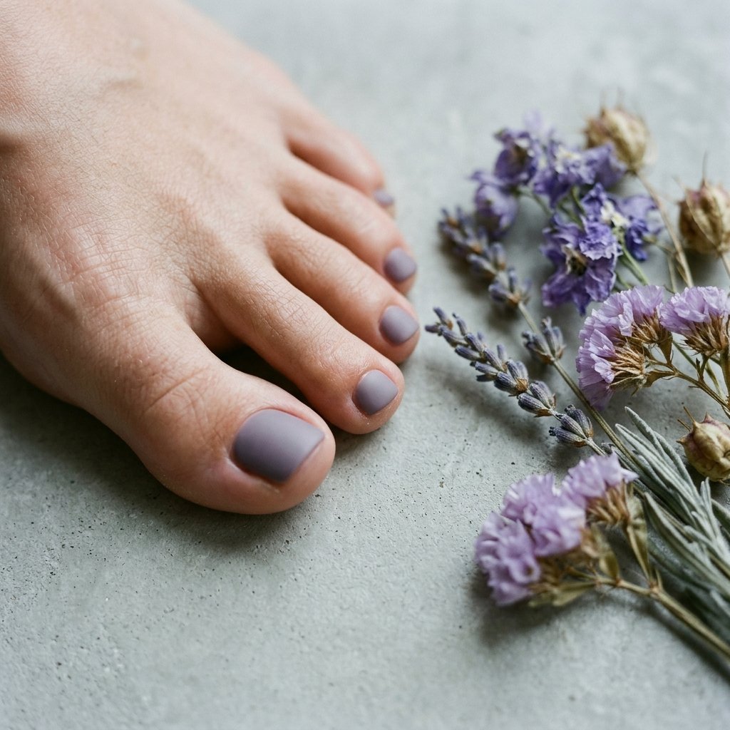 Smoky Lilac September Toe Nails Color Ideas