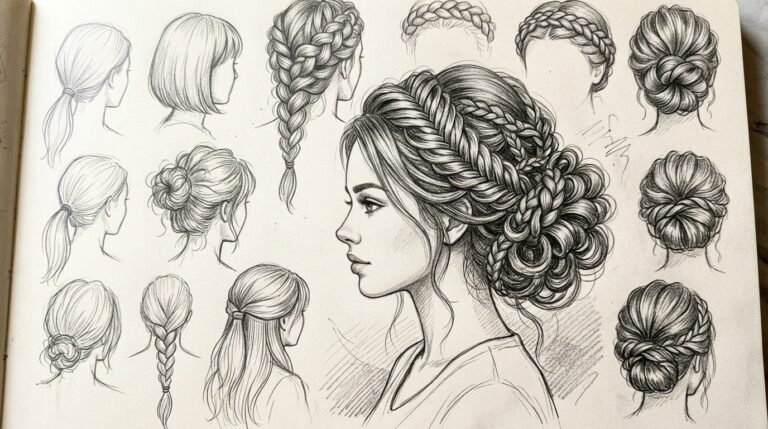 Hairstyles Drawing Ideas: 30 Creative Styles to Inspire Your Next Sketch 35 hairstyles drawing