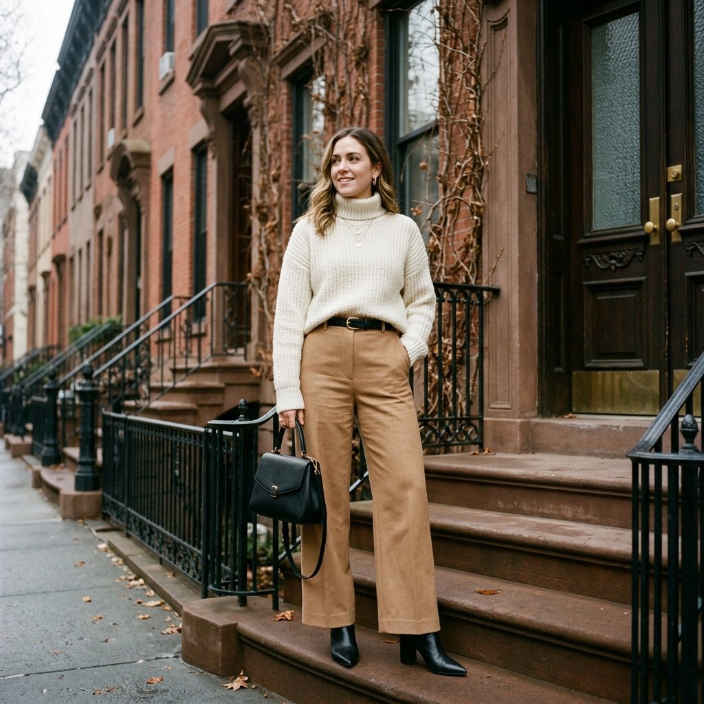 Cozy Turtleneck and Trousers Look