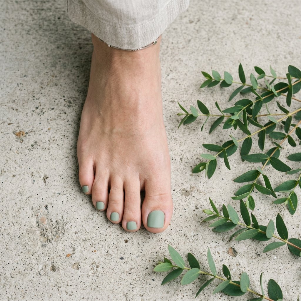 Sage Green Toe Nails Color Ideas for September