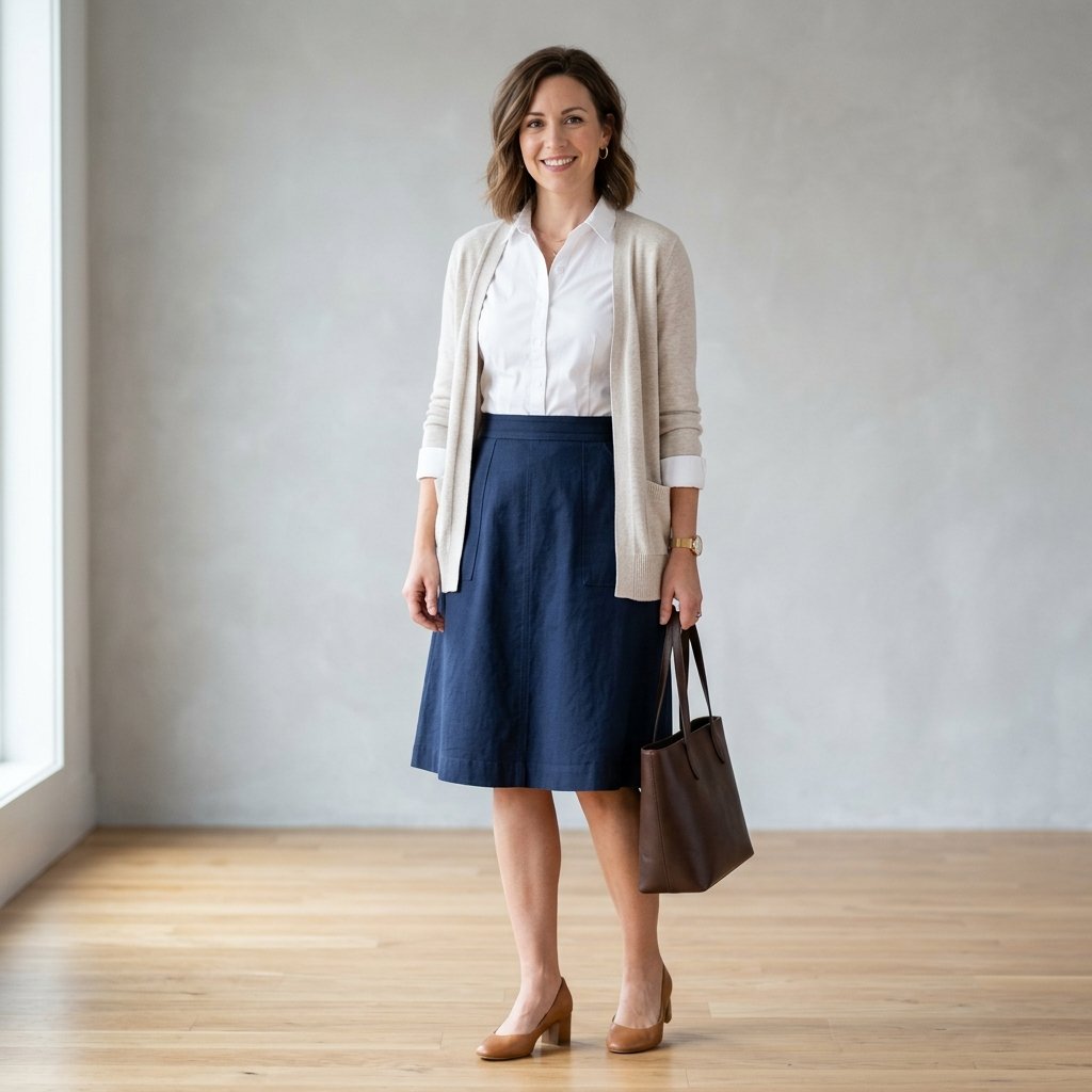 A Line Skirt Work Outfit Ideas