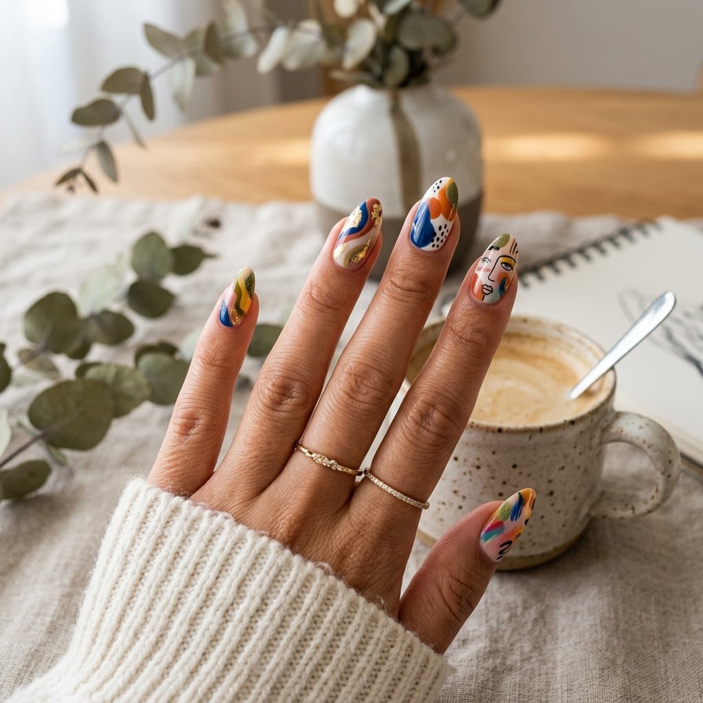 Abstract Art Nails Tendance Idea