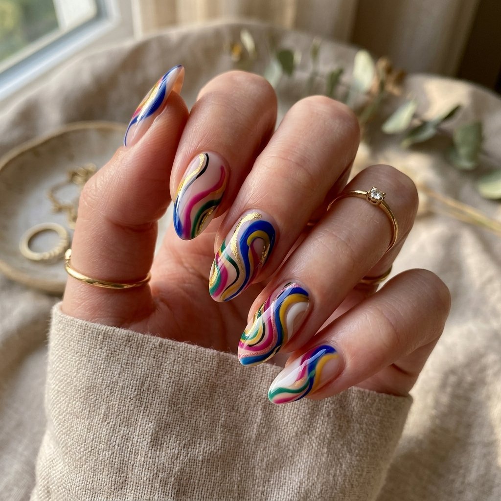 Abstract Swirl Nail Idea